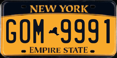 NY license plate GOM9991