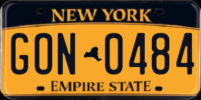 NY license plate GON0484