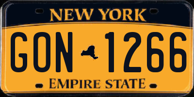 NY license plate GON1266