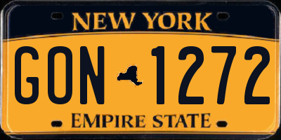 NY license plate GON1272
