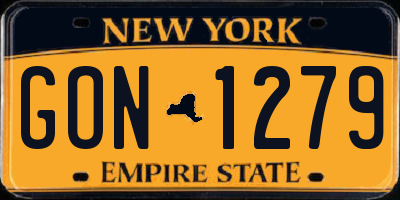 NY license plate GON1279