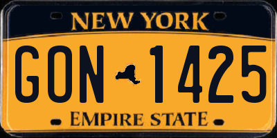 NY license plate GON1425