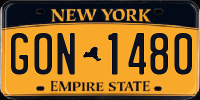 NY license plate GON1480