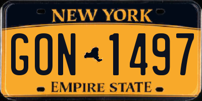 NY license plate GON1497