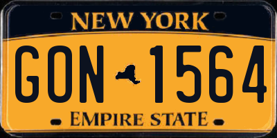 NY license plate GON1564