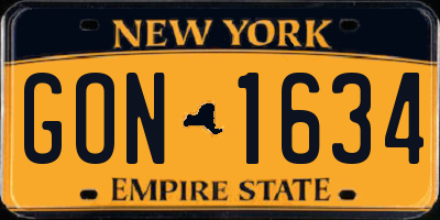 NY license plate GON1634