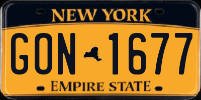 NY license plate GON1677