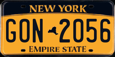 NY license plate GON2056