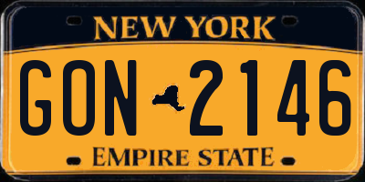 NY license plate GON2146