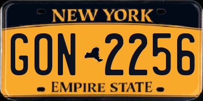 NY license plate GON2256