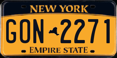 NY license plate GON2271