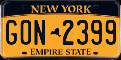 NY license plate GON2399