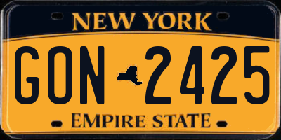 NY license plate GON2425