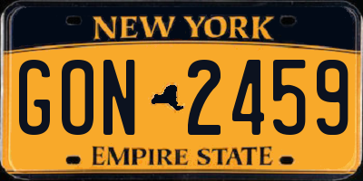 NY license plate GON2459