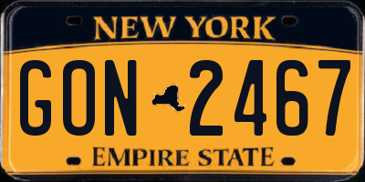 NY license plate GON2467