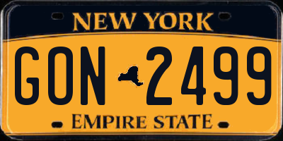 NY license plate GON2499