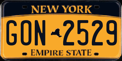 NY license plate GON2529