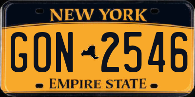 NY license plate GON2546