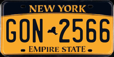 NY license plate GON2566