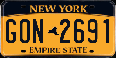 NY license plate GON2691