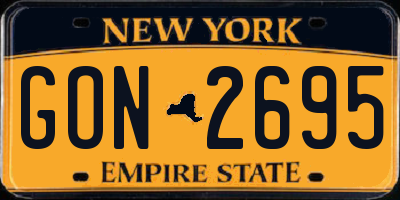 NY license plate GON2695