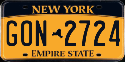 NY license plate GON2724