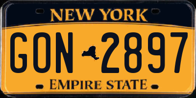NY license plate GON2897