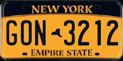 NY license plate GON3212