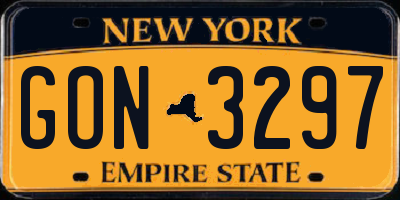 NY license plate GON3297