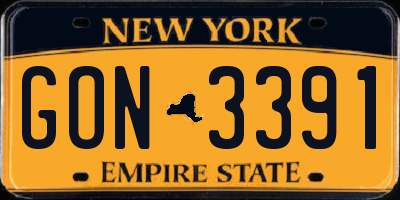 NY license plate GON3391