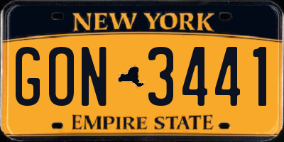 NY license plate GON3441