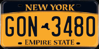 NY license plate GON3480