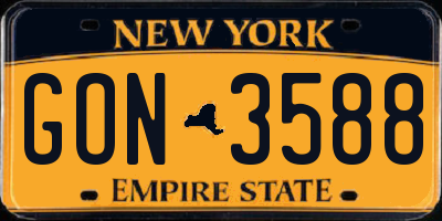 NY license plate GON3588