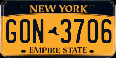 NY license plate GON3706