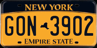 NY license plate GON3902