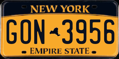 NY license plate GON3956