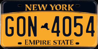 NY license plate GON4054
