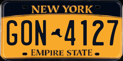 NY license plate GON4127