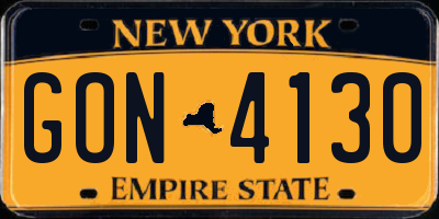NY license plate GON4130