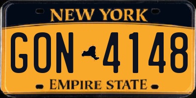 NY license plate GON4148