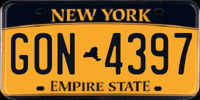 NY license plate GON4397