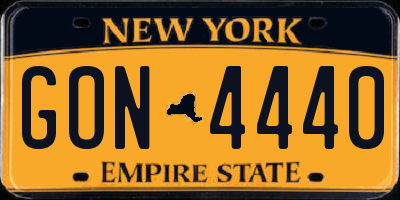 NY license plate GON4440
