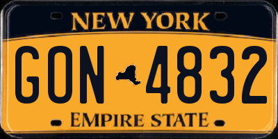 NY license plate GON4832