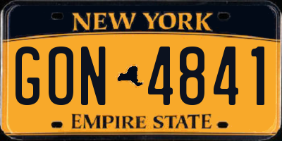 NY license plate GON4841