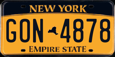 NY license plate GON4878