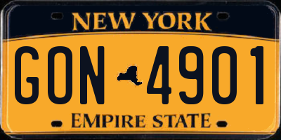NY license plate GON4901