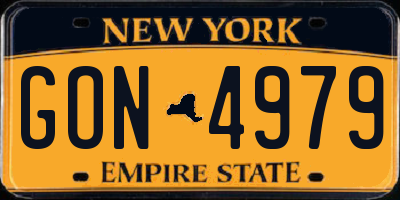 NY license plate GON4979