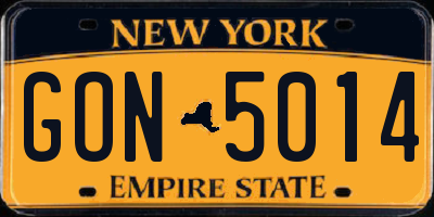 NY license plate GON5014