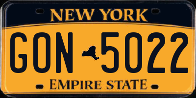 NY license plate GON5022