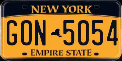 NY license plate GON5054